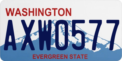 WA license plate AXW0577