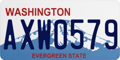 WA license plate AXW0579