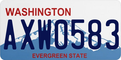 WA license plate AXW0583