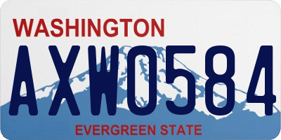 WA license plate AXW0584