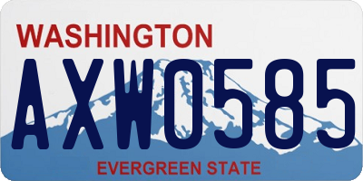 WA license plate AXW0585