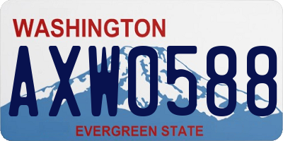WA license plate AXW0588