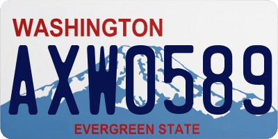 WA license plate AXW0589
