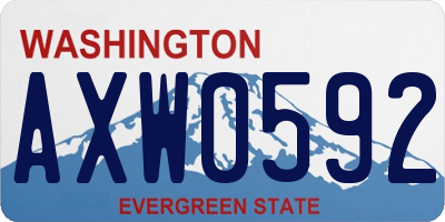 WA license plate AXW0592