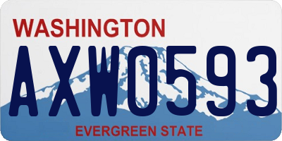WA license plate AXW0593