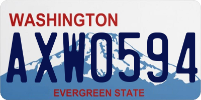 WA license plate AXW0594