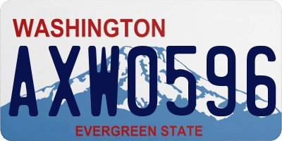 WA license plate AXW0596