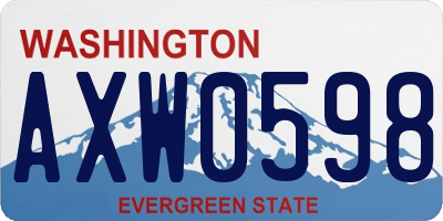 WA license plate AXW0598