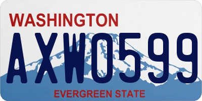 WA license plate AXW0599
