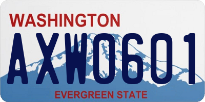 WA license plate AXW0601