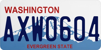 WA license plate AXW0604