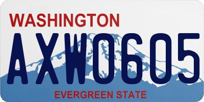 WA license plate AXW0605