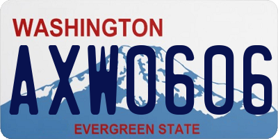 WA license plate AXW0606