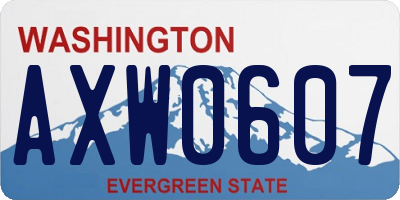 WA license plate AXW0607