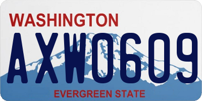 WA license plate AXW0609