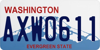 WA license plate AXW0611