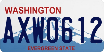 WA license plate AXW0612