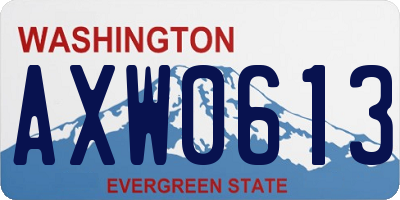 WA license plate AXW0613