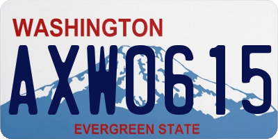 WA license plate AXW0615