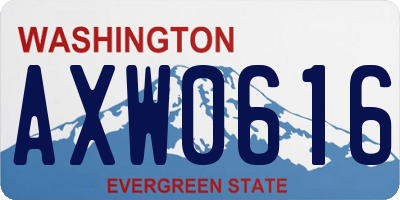 WA license plate AXW0616