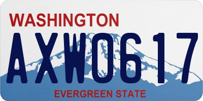 WA license plate AXW0617