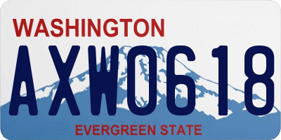 WA license plate AXW0618