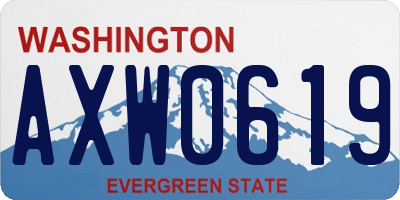 WA license plate AXW0619
