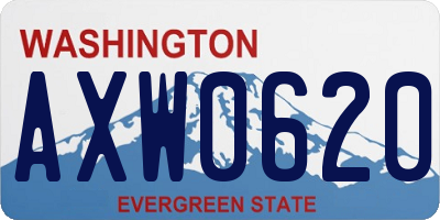 WA license plate AXW0620
