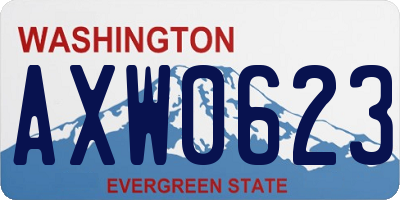 WA license plate AXW0623