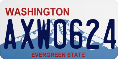 WA license plate AXW0624