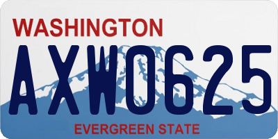 WA license plate AXW0625