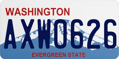 WA license plate AXW0626