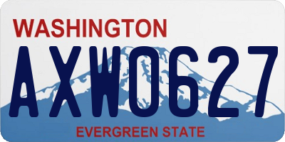 WA license plate AXW0627