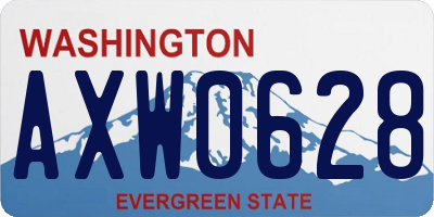 WA license plate AXW0628