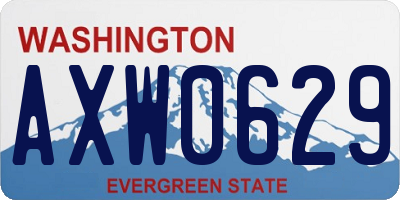 WA license plate AXW0629