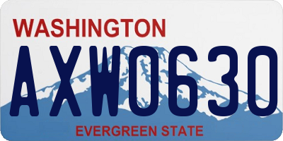 WA license plate AXW0630