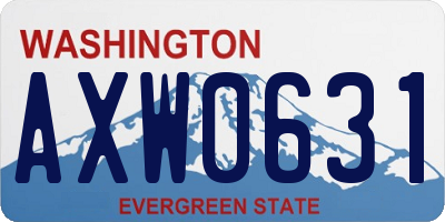 WA license plate AXW0631