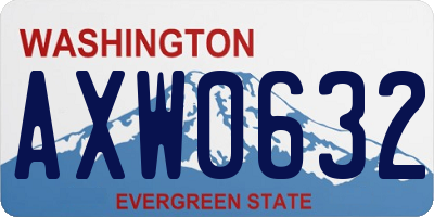 WA license plate AXW0632