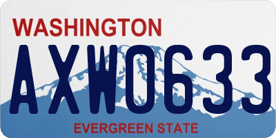WA license plate AXW0633