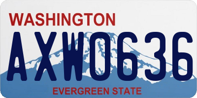 WA license plate AXW0636
