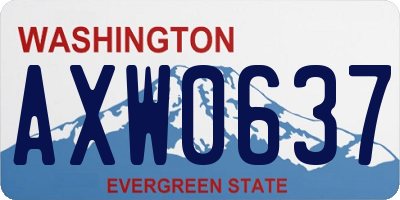 WA license plate AXW0637