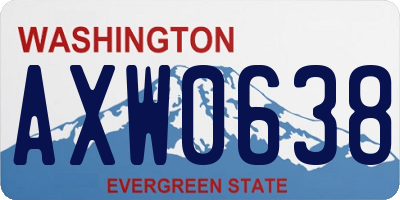 WA license plate AXW0638