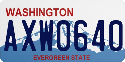 WA license plate AXW0640