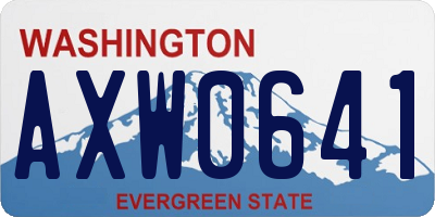 WA license plate AXW0641