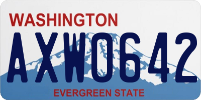 WA license plate AXW0642