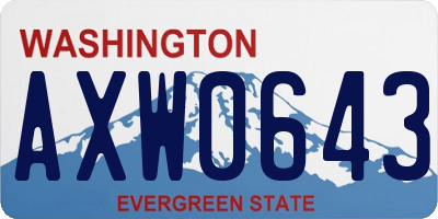 WA license plate AXW0643