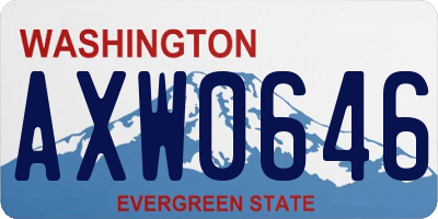 WA license plate AXW0646
