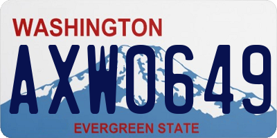 WA license plate AXW0649