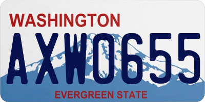 WA license plate AXW0655