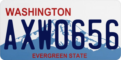 WA license plate AXW0656